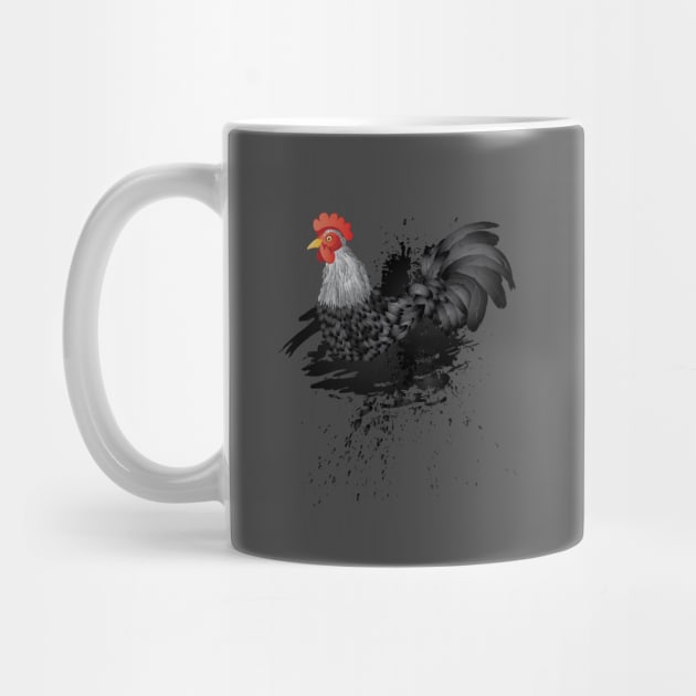 Grunge Black Rooster by AnnArtshock